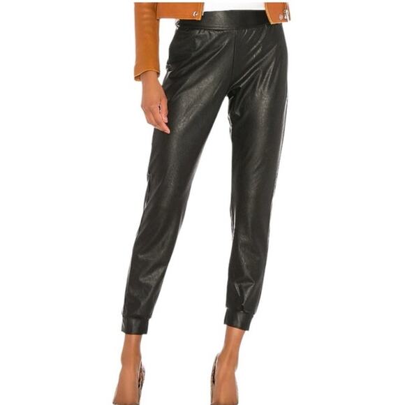 Commando Sz M Revolve Faux Leather Jogger Stretch Waist Pockets Edgy Rockabilly - Picture 1 of 12